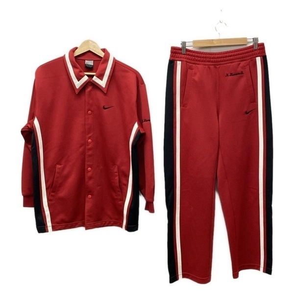 ナイキ NIKE メンズセットアップ - レッド×白×黒 メンズ ネーム刺繍 メンズスーツ拍卖