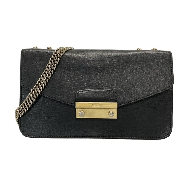 フルラ FURLA ショルダーバッグ チェーンショルダー メトロポリス レザー 黒 バッグ拍卖