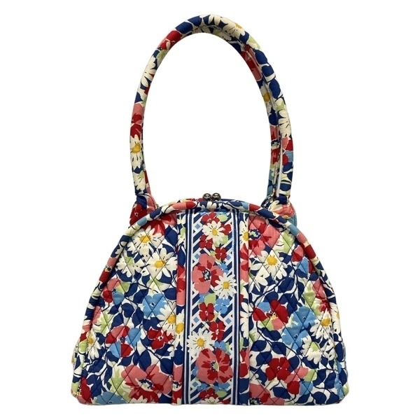 ベラブラッドリー Vera Bradley ショルダーバッグ コットン 白×ブルー×レッド 花柄/がま口 バッグ拍卖