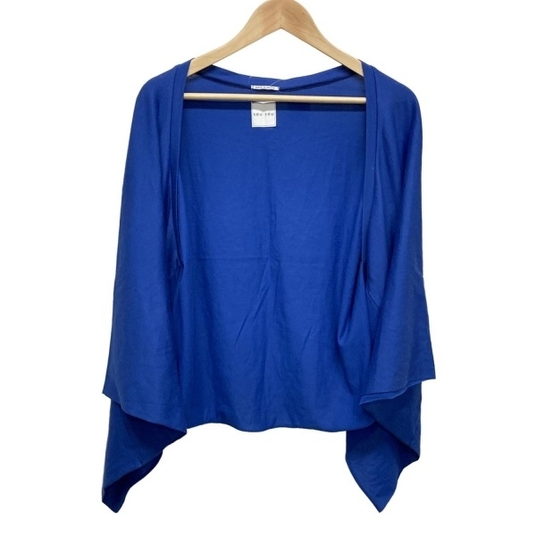 ソウソウ SOU・SOU カーディガン - ブルー レディース 七分袖 美品 トップス拍卖