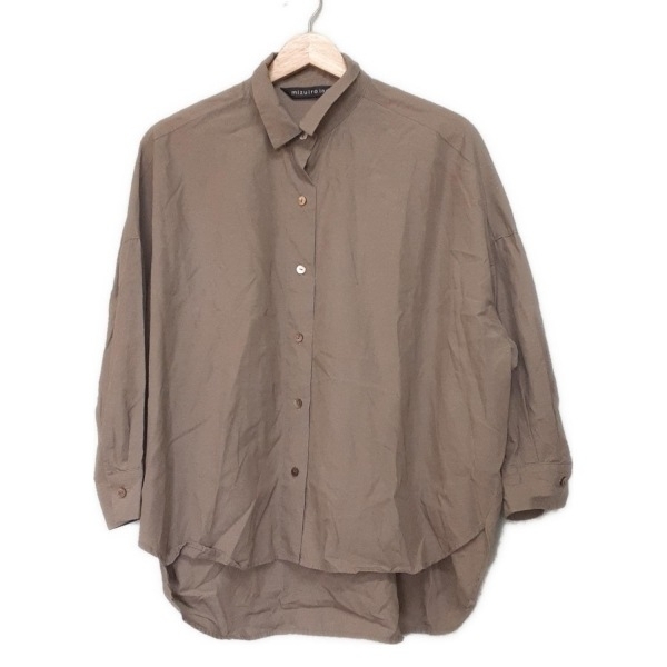 ミズイロインド mizuiro ind 長袖シャツブラウス - グレーブラウン レディース 美品 トップス拍卖