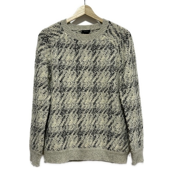 セオリー theory 長袖セーター/ニット サイズS - アイボリー×黒 レディース クルーネック トップス拍卖