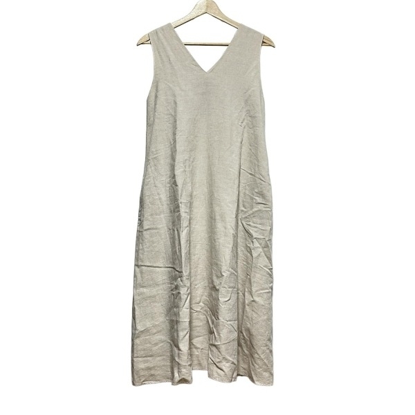 プラージュ Plage - ベージュ レディース Vネック/ノースリーブ/ひざ丈 ワンピース拍卖