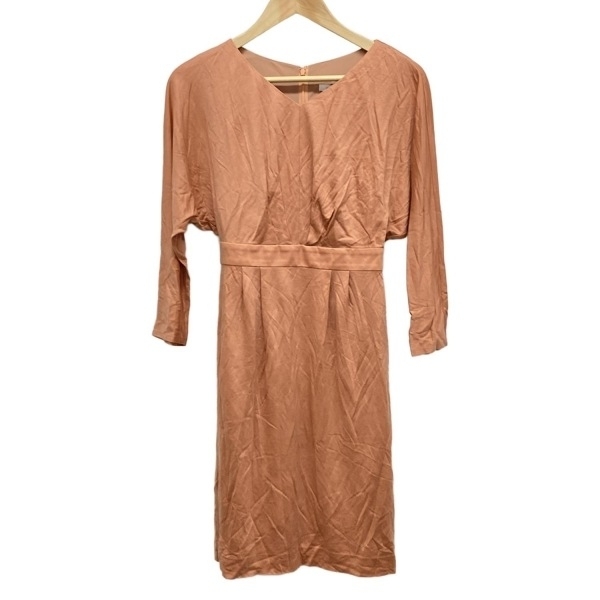 ピンキー&ダイアン Pinky&Dianne サイズ36 S - ピンクベージュ レディース Vネック/七分袖/ひざ丈/ドルマンスリーブ 美品 ワンピース拍卖