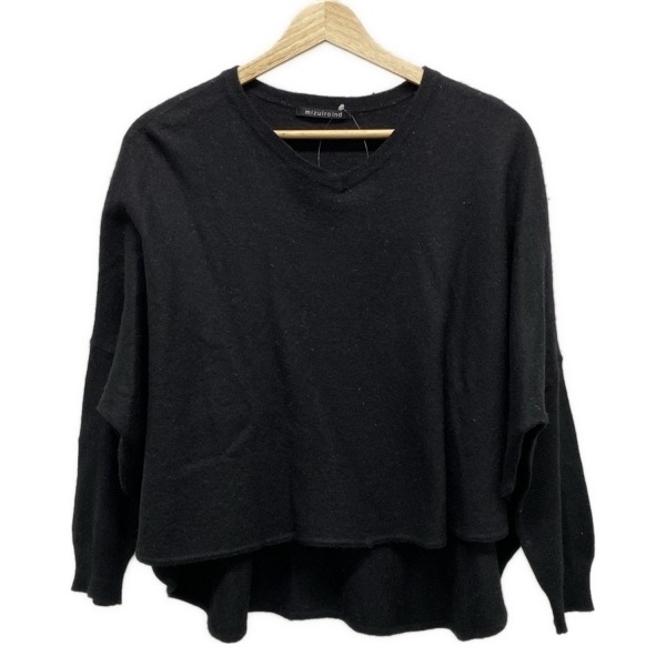 ミズイロインド mizuiro ind 七分袖カットソー - 黒 レディース クルーネック/ニット トップス拍卖