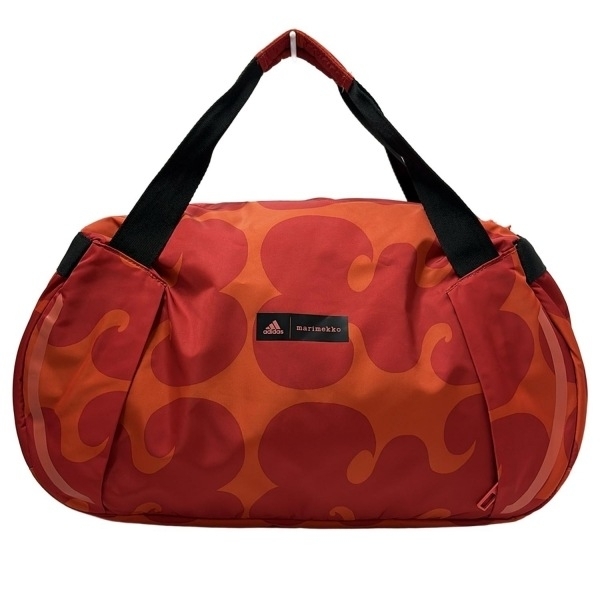 マリメッコ marimekko ボストンバッグ - レッド×オレンジ ドット柄/本体ロックなし/ADIDASコラボ 美品 バッグ拍卖