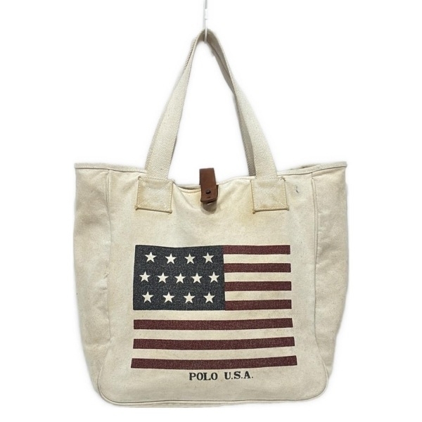 ポロラルフローレン POLObyRalphLauren トートバッグ - アイボリー×ブラウン×マルチ バッグ拍卖
