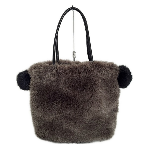 レリアン Leilian トートバッグ - グレー×黒 美品 バッグ拍卖