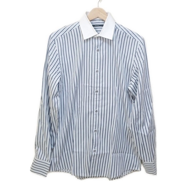 グッチ GUCCI 長袖シャツ サイズ40 M - ライトグレー×ネイビー メンズ ストライプ 美品 トップス拍卖