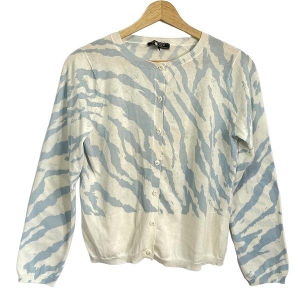 デュアルヴュー DUAL VIEW カーディガン サイズ42 L - アイボリー×ライトブルー レディース 長袖 美品 トップス拍卖