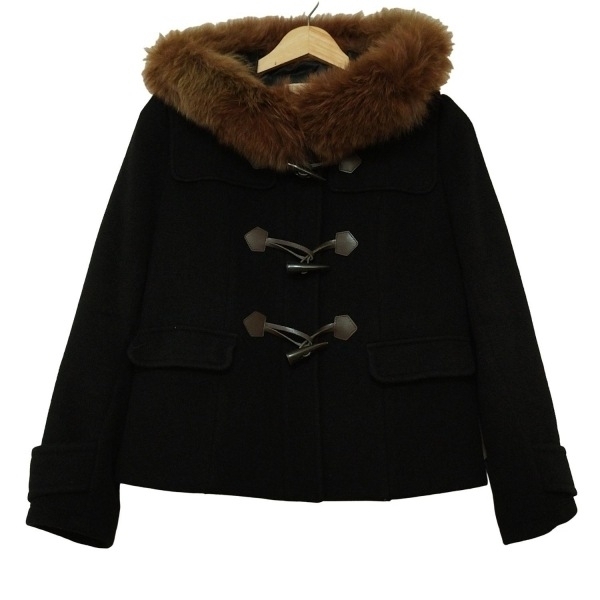 アプワイザーリッシェ Apuweiser-riche ダッフルコート サイズ2 M - 黒 レディース 長袖/ファー取り外し可/ショート丈/冬 美品 コート拍卖