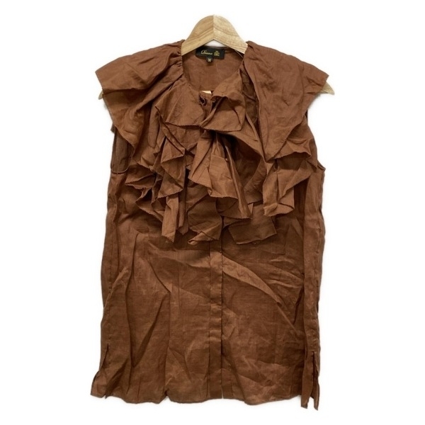 ドゥロワー Drawer ノースリーブシャツブラウス サイズ36 S - ブラウン レディース 美品 トップス拍卖