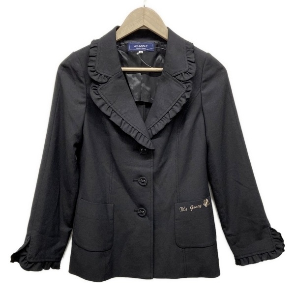 エムズグレイシー M'S GRACY サイズ36 S - 黒 レディース 長袖/フリル/春/秋 ジャケット拍卖