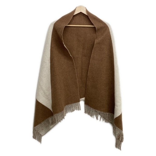 エルメス HERMES ストール(ショール) - カシミヤ ダークブラウン×アイボリー マフラー拍卖