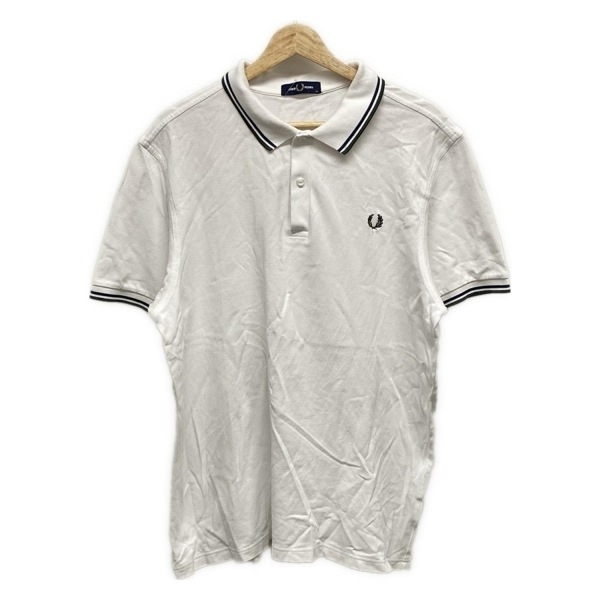 フレッドペリー FRED PERRY 半袖ポロシャツ サイズXL - 白×カーキ×ダークネイビー メンズ 美品 トップス拍卖