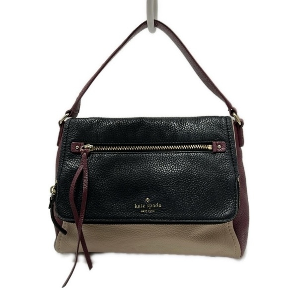 ケイトスペード Kate spade ハンドバッグ PXRU6223 コブルヒル レザー ボルドー×黒×ベージュ バッグ拍卖