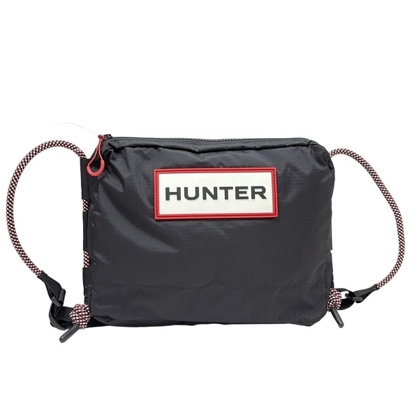 ハンター HUNTER ショルダーバッグ トラベル リップストップ リサイクル ナイロン サコッシュ 黒 美品 バッグ拍卖