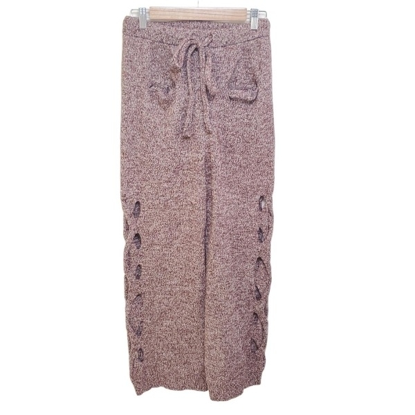 ババコ babaco パンツ サイズF - ブラウン×ベージュ レディース フルレングス/ニット/ウエストゴム 美品 ボトムス拍卖