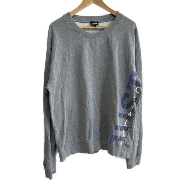 ジャストカヴァリ JUST cavalli トレーナー サイズXXL XL - グレー×ブルー×マルチ メンズ 長袖 トップス拍卖