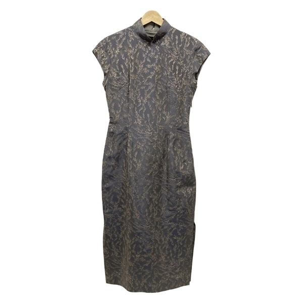 ヨシエイナバ YOSHIE INABA サイズ9 M - グレー×ピンクベージュ レディース 半袖/ロング/リーフ柄 ワンピース拍卖