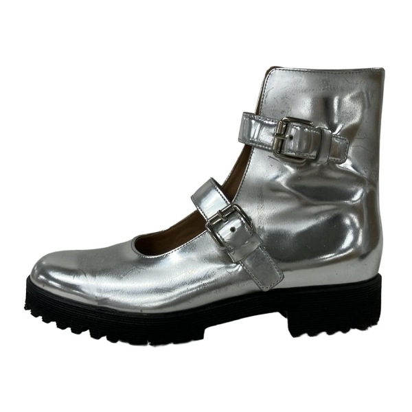 チャーチ Church's ショートブーツ 36 1/2 DT0220 - レザー メタリックシルバー レディース 靴拍卖