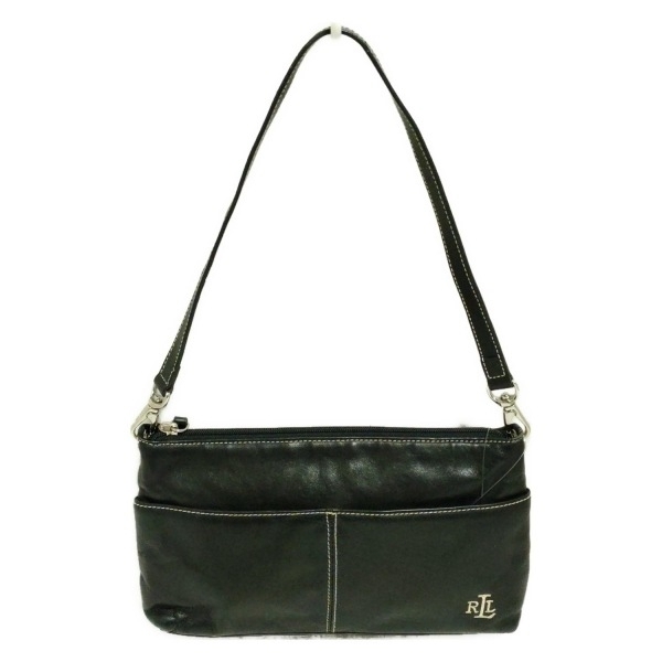 ラルフローレン RalphLauren ショルダーバッグ - レザー 黒 ストラップ着脱可/ミニバッグ バッグ拍卖