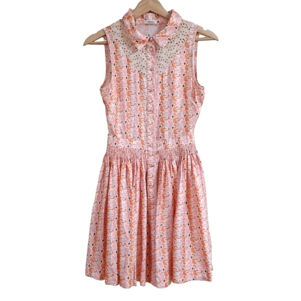 マヌーシュ MANOUSH サイズ6(US) M - ライトピンク×オレンジ×マルチ レディース ワンピース拍卖