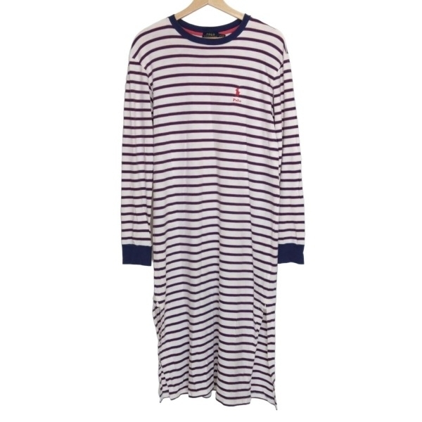 ポロラルフローレン POLObyRalphLauren サイズSP S - アイボリー×ネイビー×レッド レディース クルーネック/長袖/ひざ丈/ボーダー拍卖