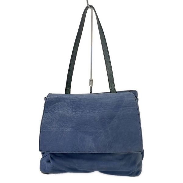 レリアン Leilian ショルダーバッグ - レザー ブルーグレー バッグ拍卖
