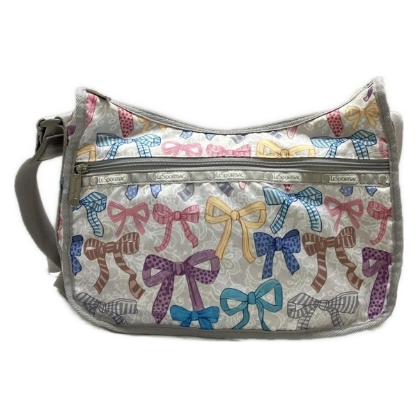 レスポートサック LESPORTSAC ショルダーバッグ - ライトグレー×ベージュ×マルチ リボン/斜めがけ バッグ拍卖