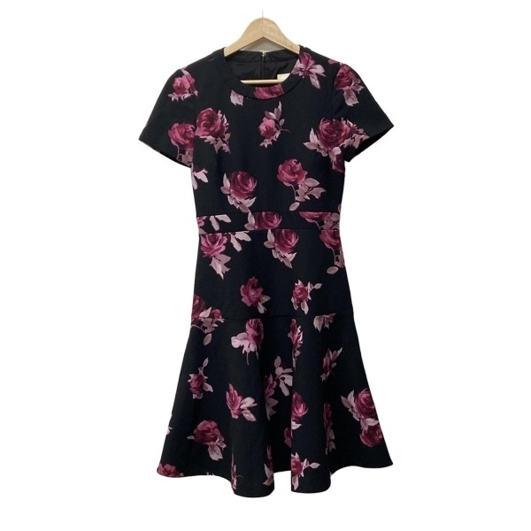 ケイトスペード Kate spade サイズ2 S - 黒×ピンク レディース 半袖/ロング/花柄 ワンピース拍卖
