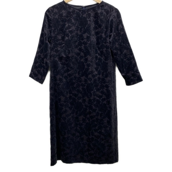 アルマアンローズ ALMA EN ROSE サイズ40 M - 黒 レディース クルーネック/花柄/HANAE MORI 美品 ワンピース拍卖