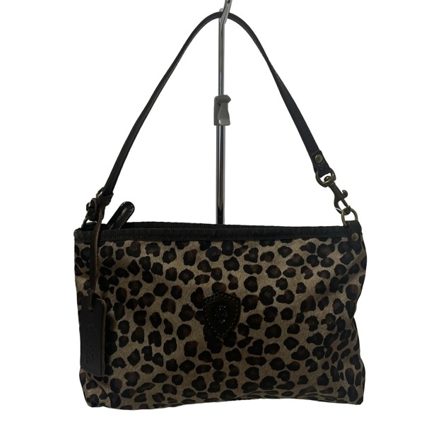 フェリージ Felisi ハンドバッグ 841 - レザー ベージュ×黒×ダークブラウン 豹柄 バッグ拍卖