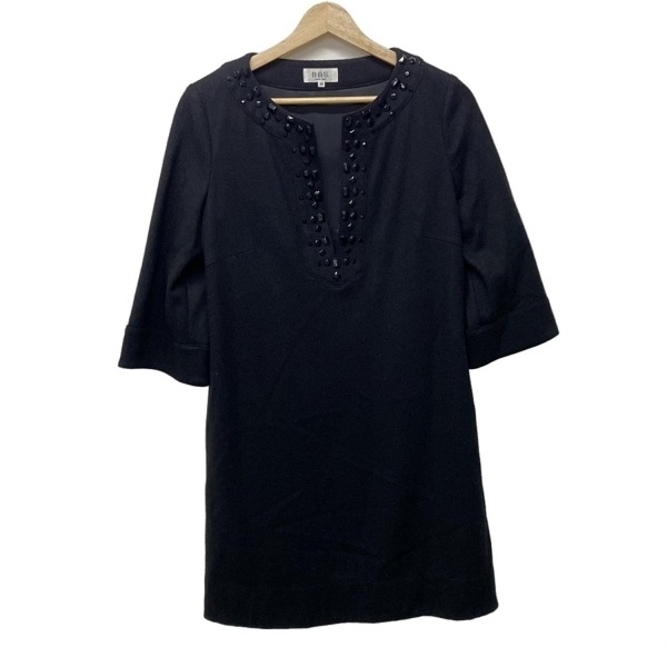 ジユウク 自由区/jiyuku サイズ40 M - 黒 レディース 長袖/ひざ丈/ビーズ ワンピース拍卖