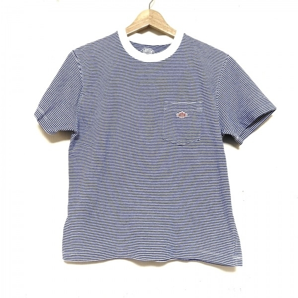 ダントン DANTON 半袖Tシャツ サイズ36 S - 白×ブルー レディース クルーネック/ボーダー トップス拍卖