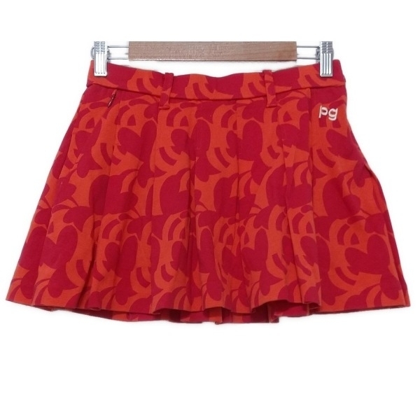 パーリーゲイツ PEARLY GATES ミニスカート サイズ0 XS - オレンジ×レッド レディース ウエストゴム 美品 ボトムス拍卖