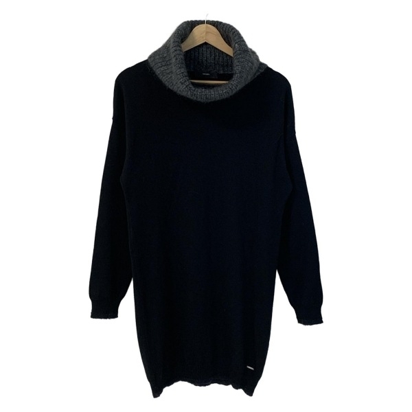 ディーゼル DIESEL サイズS - 黒×グレー レディース タートルネック/長袖/ひざ丈 ワンピース拍卖