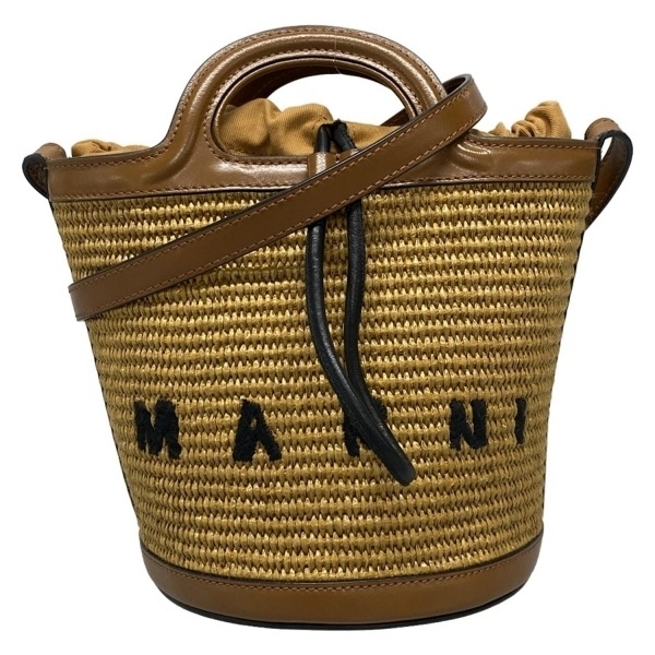 マルニ MARNI ショルダーバッグ トロピカリア レザー ベージュ×黒 バッグ拍卖