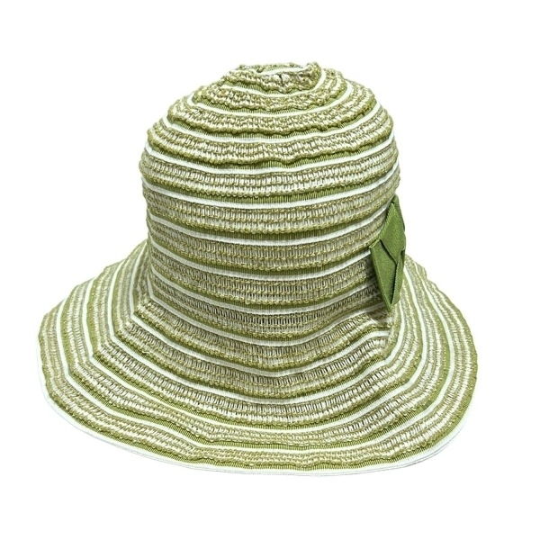 レリアン Leilian ハット 57cm - コットン、リネン カーキ×白 リボン 帽子拍卖