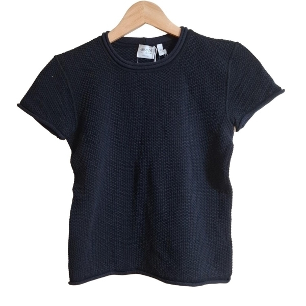 アルマーニコレッツォーニ ARMANICOLLEZIONI 半袖セーター/ニット サイズ38 S - ダークネイビー レディース 美品 トップス拍卖