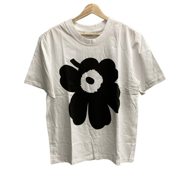 マリメッコ marimekko 半袖Tシャツ サイズM - 白×黒 レディース クルーネック/フラワー(花) 美品 トップス拍卖