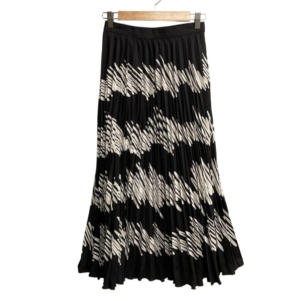 ダイアグラム Diagram GRACE CONTINENTAL ロングスカート サイズ36 S - 黒×白 レディース ウエストゴム/プリーツ 美品 ボトムス拍卖
