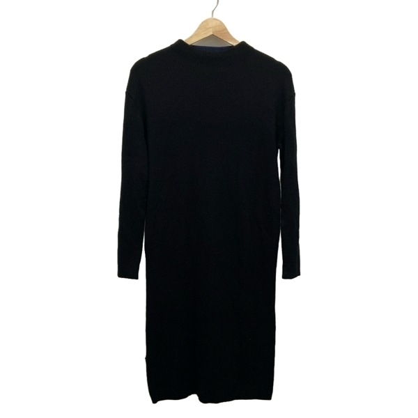 ポールスミス PaulSmith サイズM - 黒×ネイビー レディース ハイネック/長袖/ひざ丈/ニット 美品 ワンピース拍卖