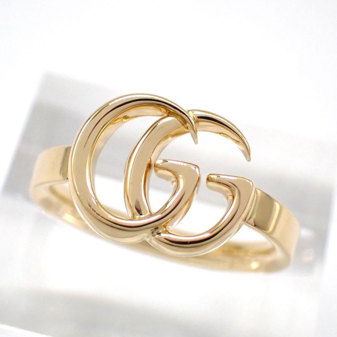 箱 グッチ GUCCI 11 ダブルG GG リング 指輪 750 K18YG イエローゴールド K18 YG 10.5号 ジュエリー 4072拍卖