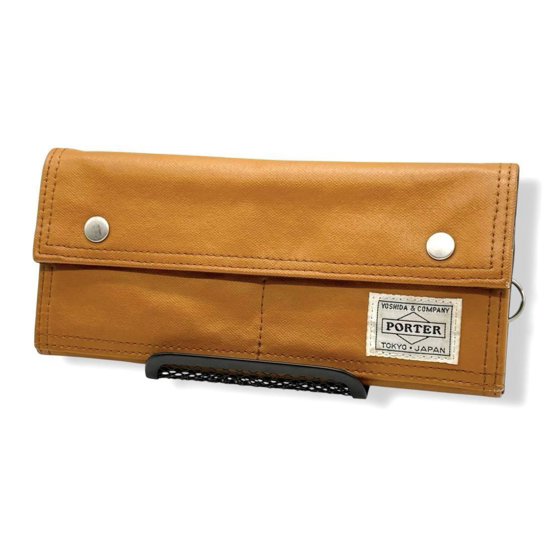ポーター 長財布 フリースタイル キャメル 吉田カバン ロングウォレット PORTER フラップ メンズ レディース ユニセックス da13拍卖
