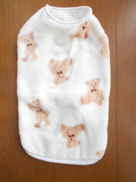 小型犬 フワフワ クマさん タンクトップ Tシャツ L ホワイト拍卖