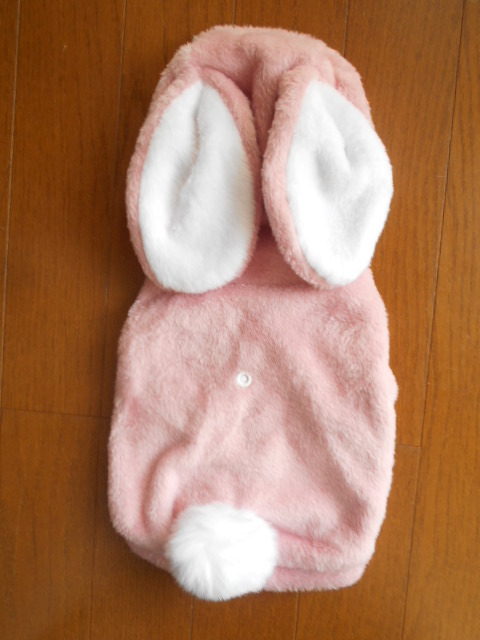 小型犬 暖か うさ耳パーカー もこもこジャケット S ピンク拍卖