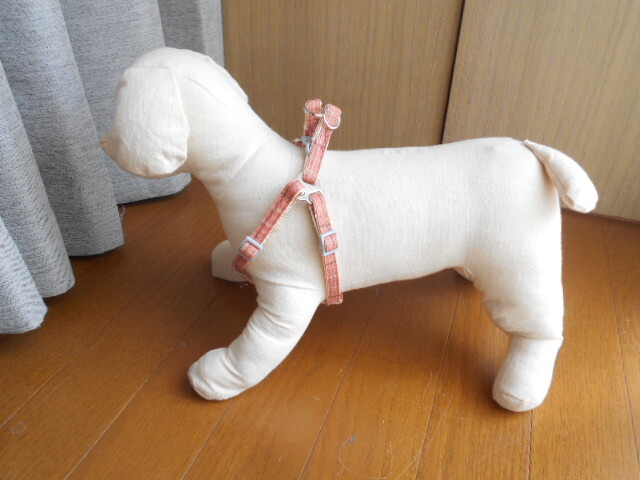 小型犬☆可愛いチェックハーネス ピンク SS 胸囲24~35cm拍卖