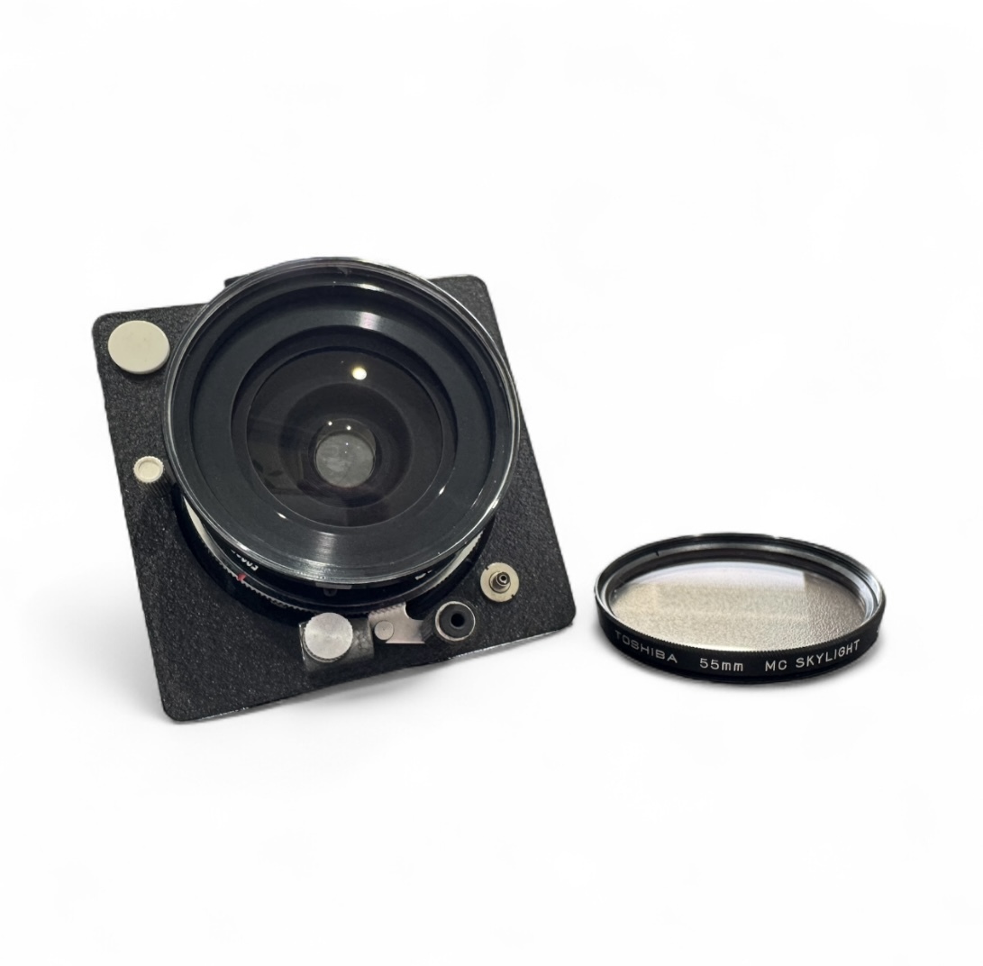 【管理201】【ジャンク】TOPCON SUPER TOPCOR 65mm F7 超広角 152° 大判カメラ用レンズ + MC SKYLIGHT 55mm フィルター セット拍卖