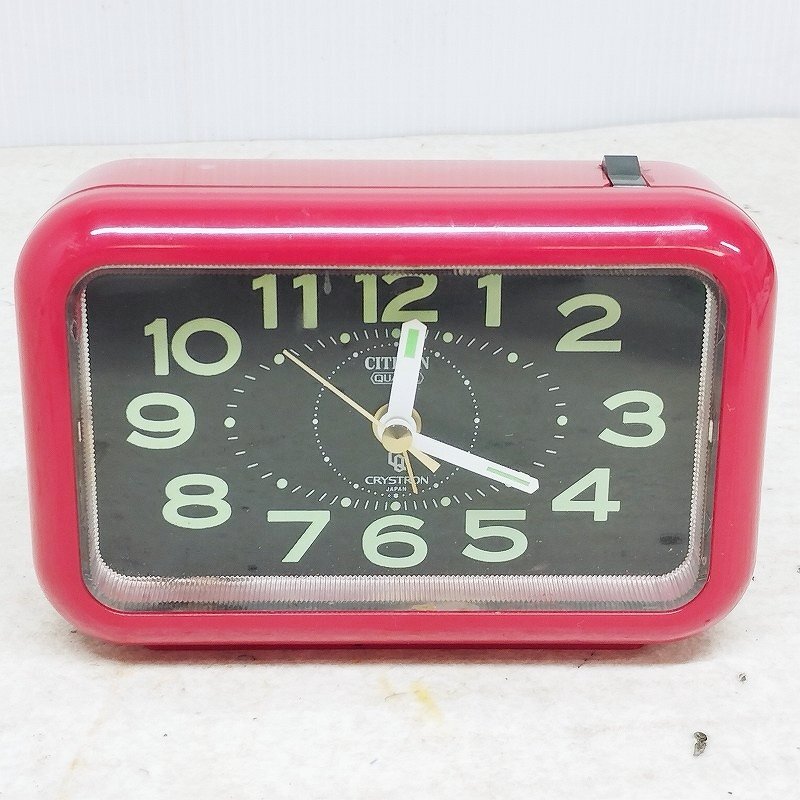 CITIZEN シチズン 置時計 目覚まし時計 クォーツ CRYSTRON 昭和レトロ アンティーク ジャンク拍卖